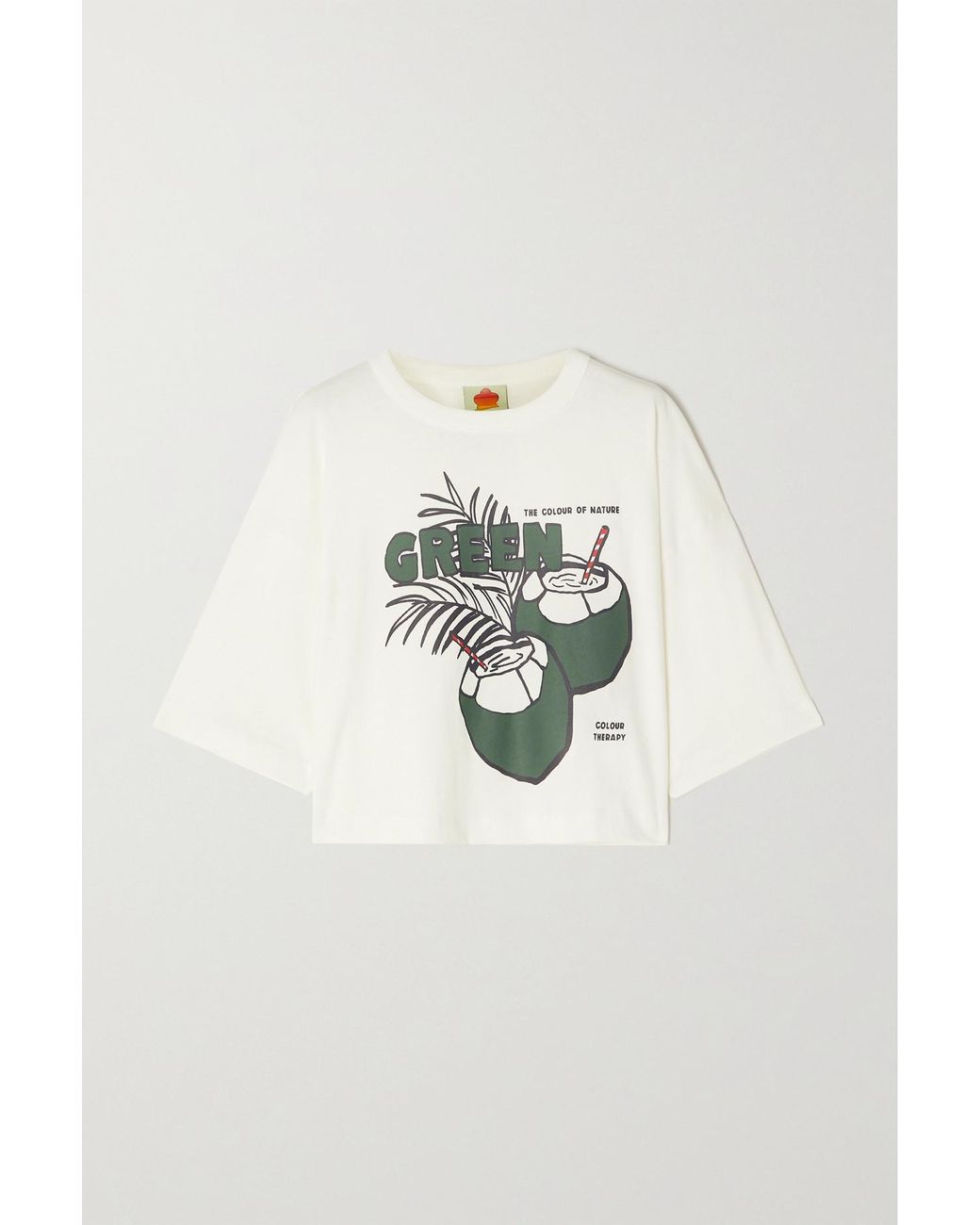 FARM Rio Cropped Printed Cottonjersey Tshirt Lyst