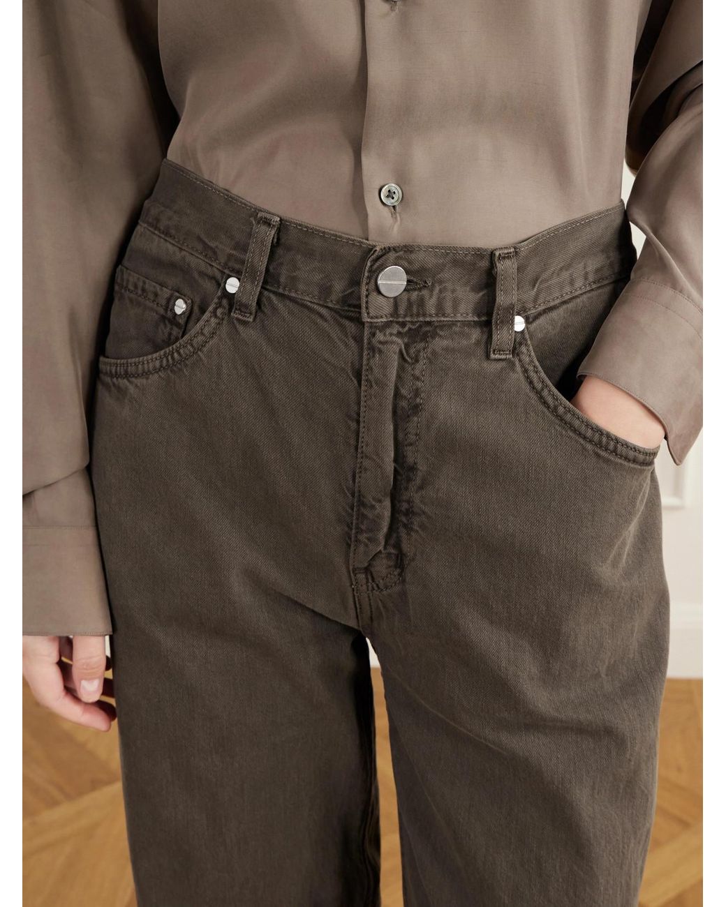Twp Brown Song Sung Mid-Rise Straight-Leg Jeans