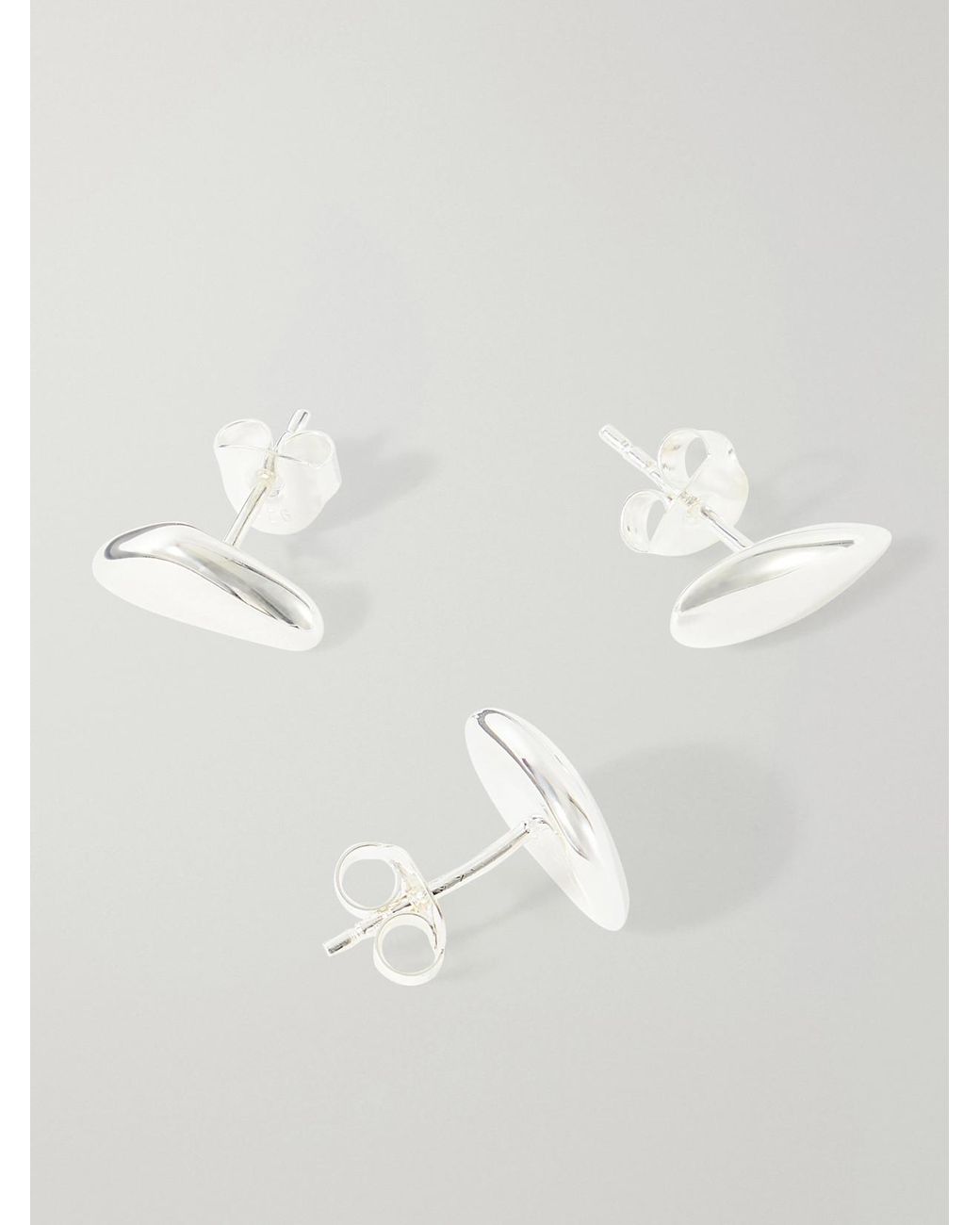 Camille Surault Natural Mini Grigri Set Of Three Sterling Earrings
