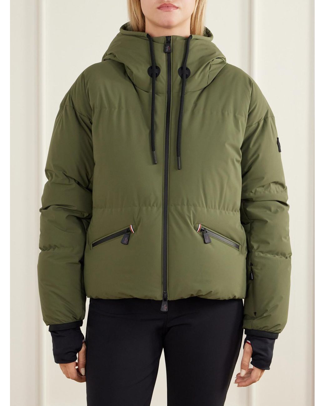 Moncler Green Allesaz Padded Hooded Stretch-Poplin Ski Jacket