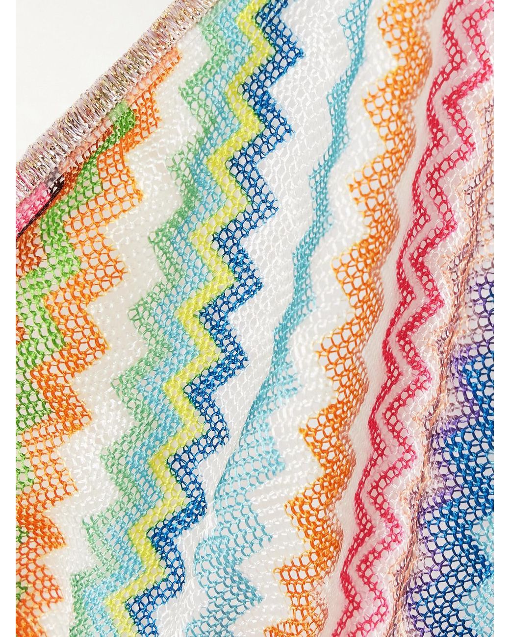 Missoni Multicolor Mare Striped Metallic Crochet-Knit Triangle Bikini