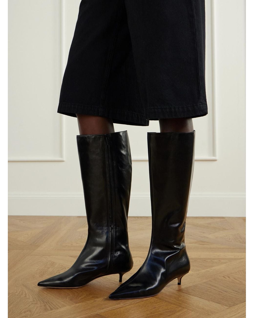 Jimmy Choo Black Amis 35 Leather Knee Boots