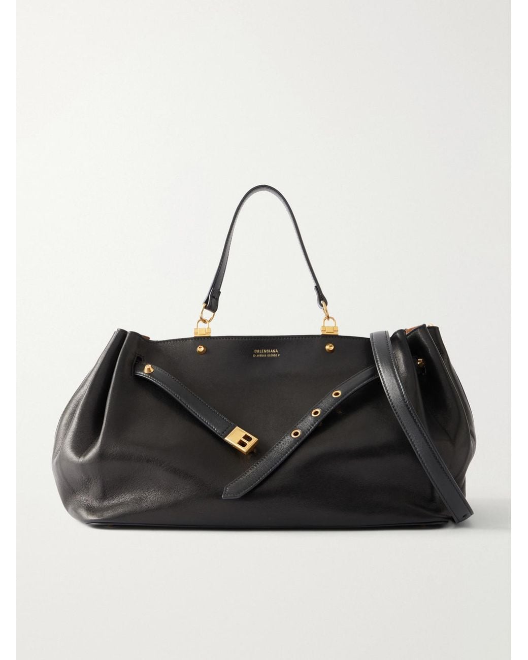 Balenciaga Black Fan Medium Leather Tote