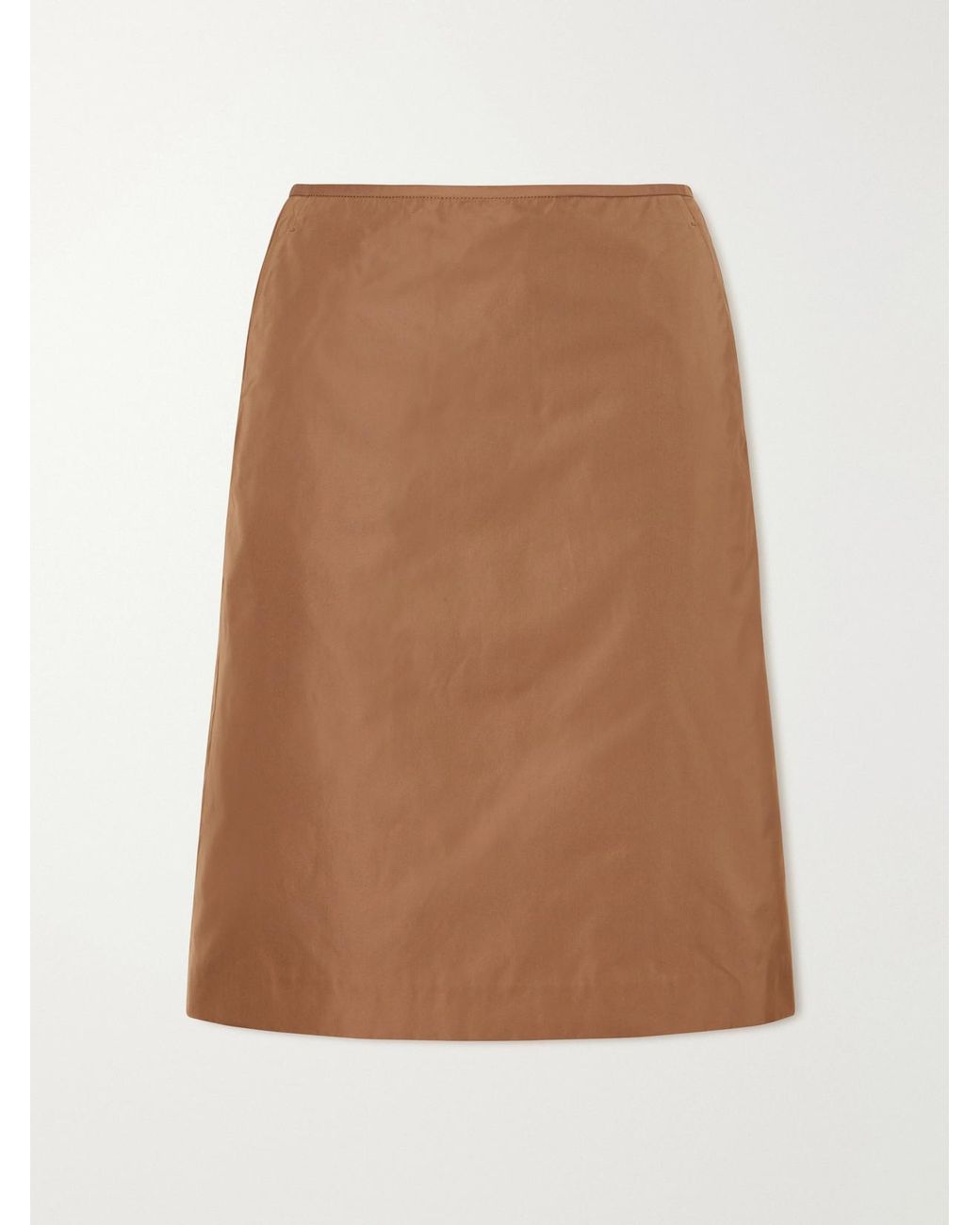 Jil Sander Brown Satin Midi Skirt