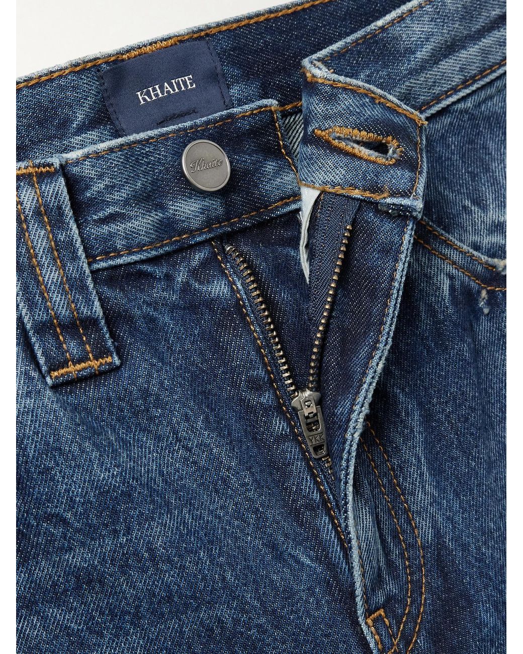 Khaite Blue Farley High-Rise Straight-Leg Jeans