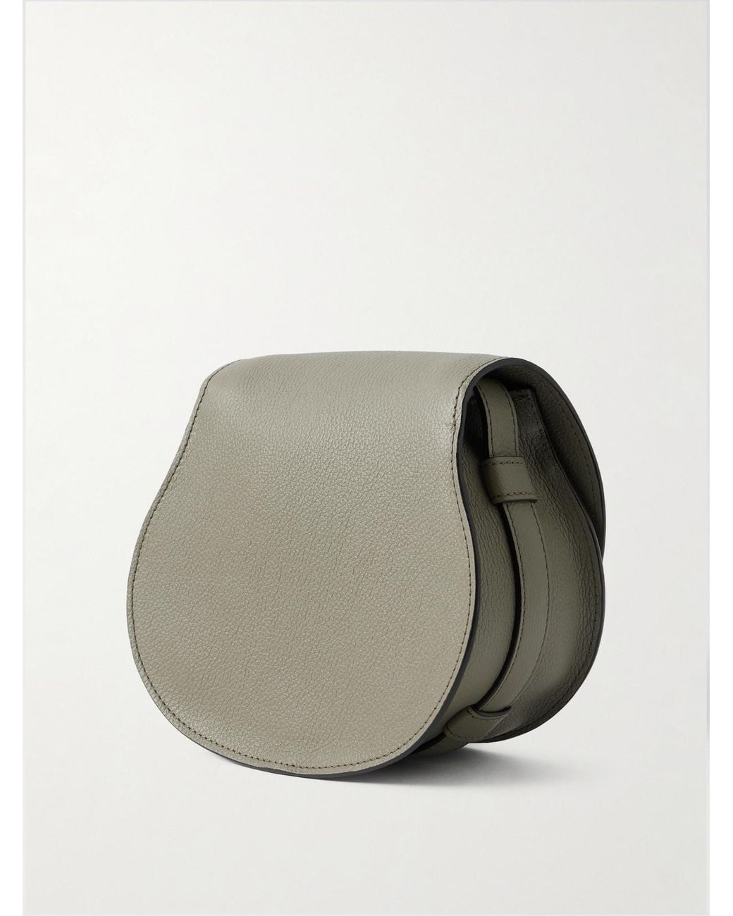 Chloé Gray Marcie Mini Textured-Leather Shoulder Bag