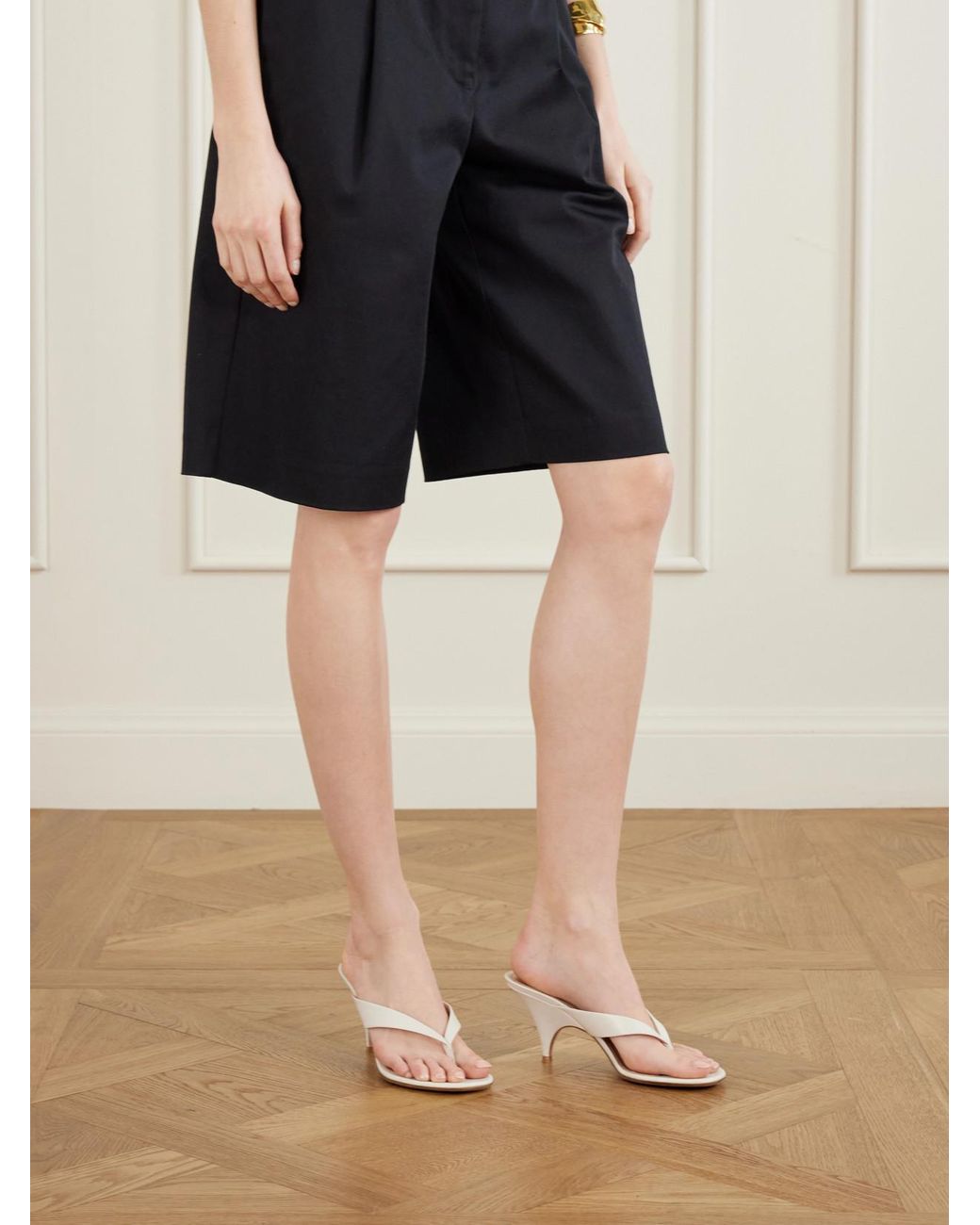 Gianvito Rossi Natural Sofia Thong 70 Leather Sandals