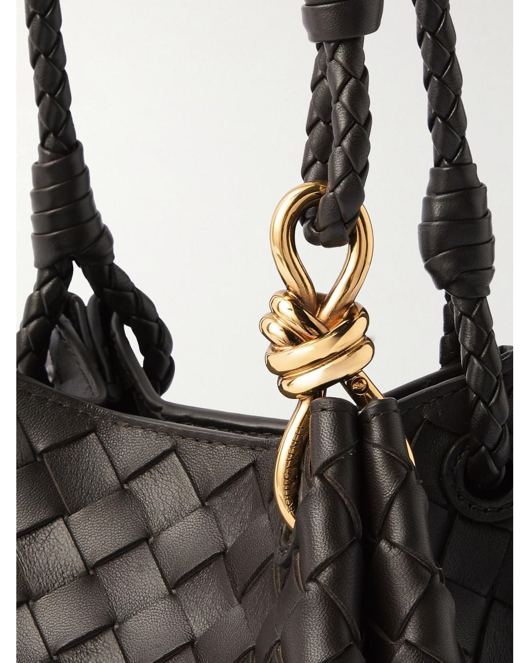 Bottega Veneta Black Parachute Small Intrecciato Leather Shoulder Bag
