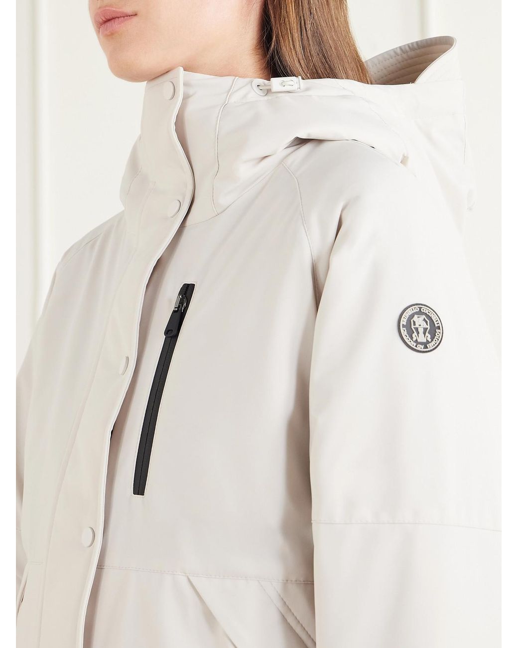 Brunello Cucinelli Natural Hooded Padded Shell Ski Jacket