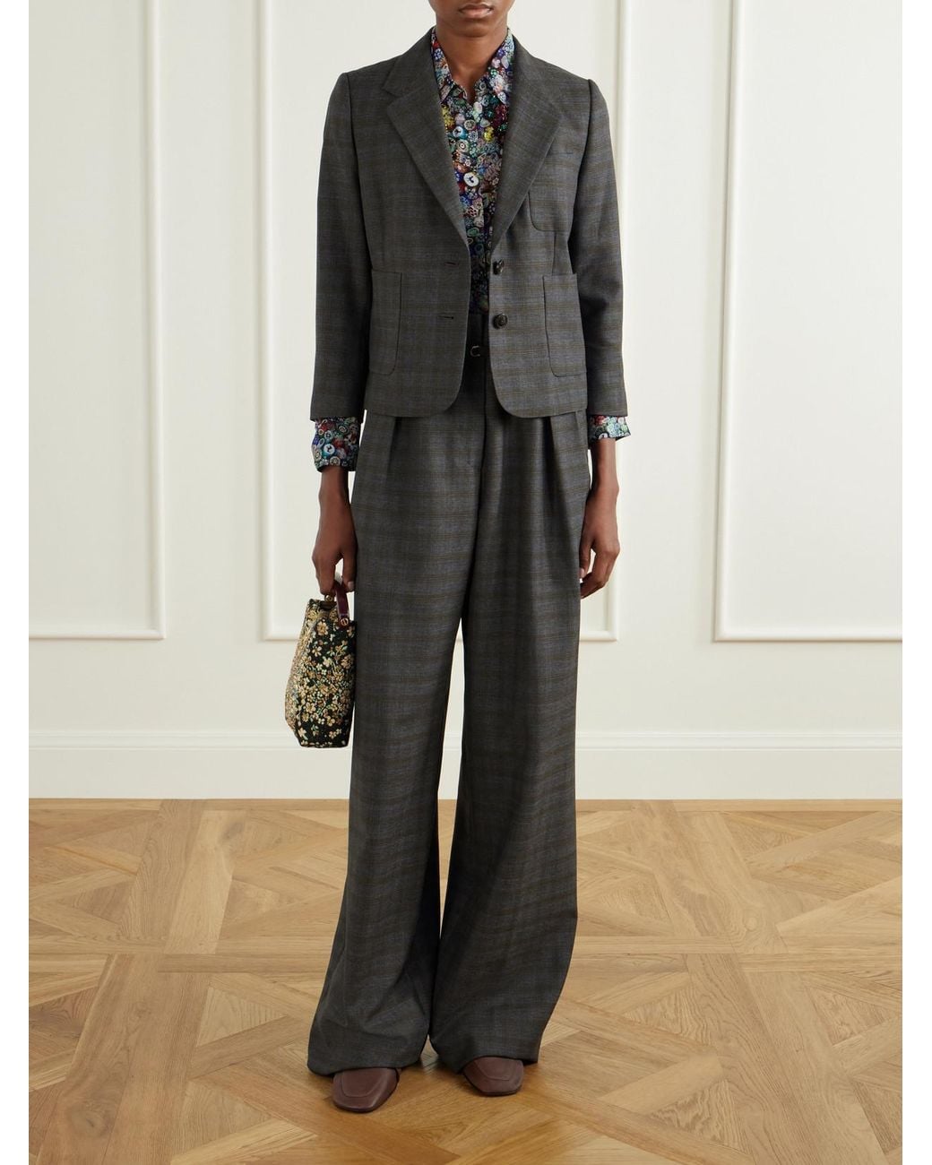 Dries Van Noten Black Checked Wool Blazer
