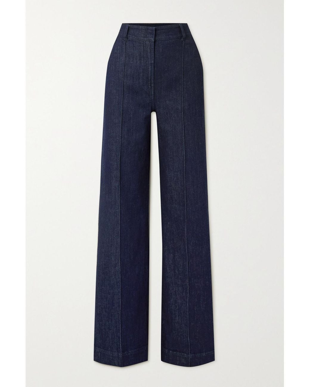 Another Tomorrow Blue + Net Sustain High-rise Straight-leg Stretch Organic Jeans