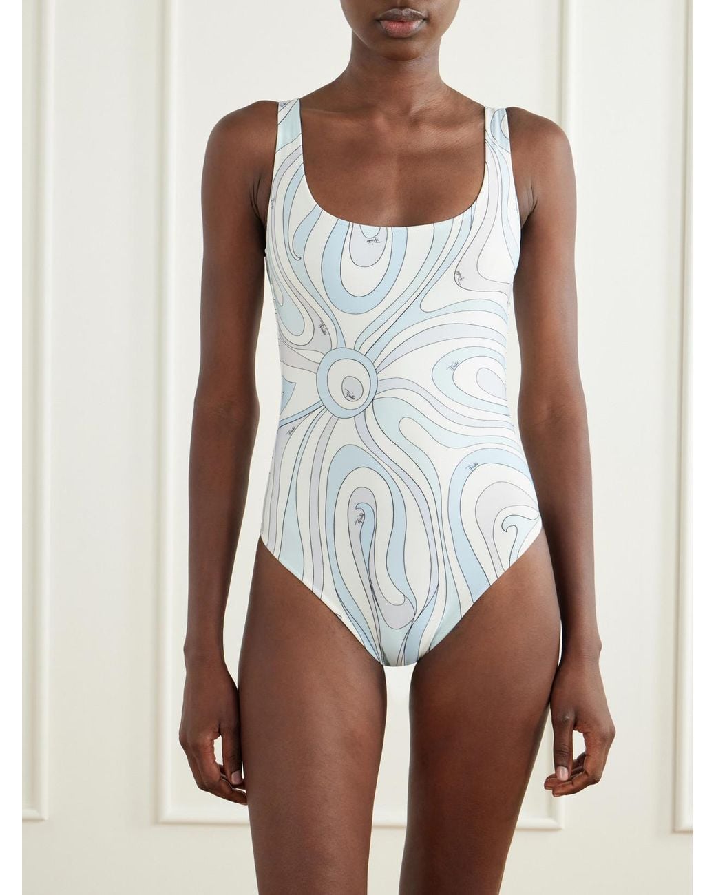 Emilio Pucci White Printed Swimsuit