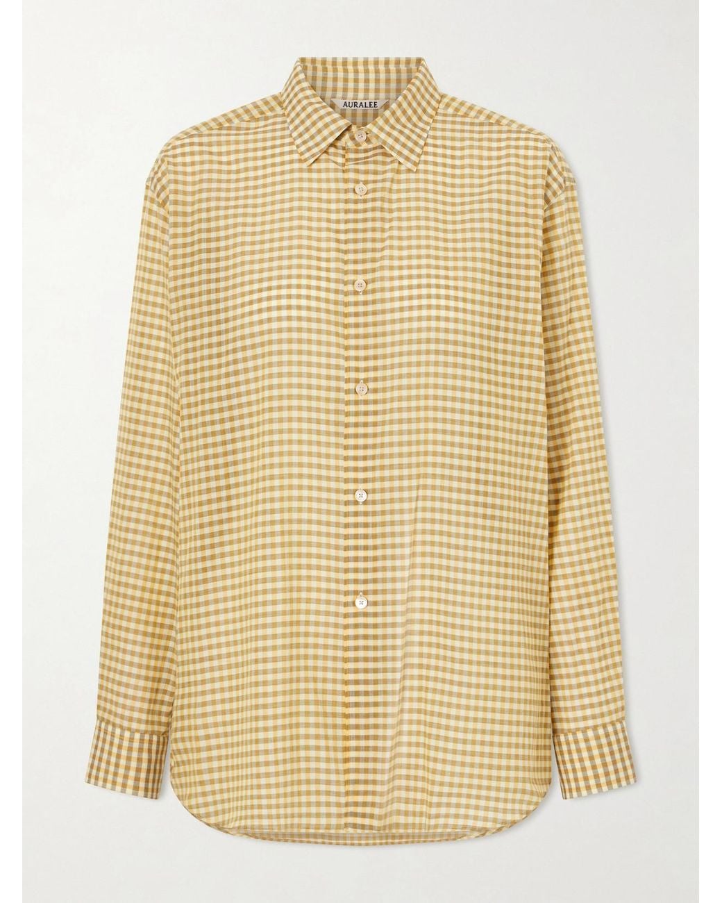Auralee Natural Check Cotton Shirt