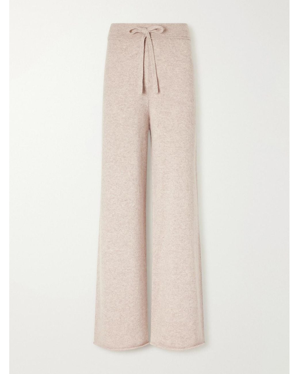 James Perse Natural Drawstring Cashmere Wide-Leg Pants