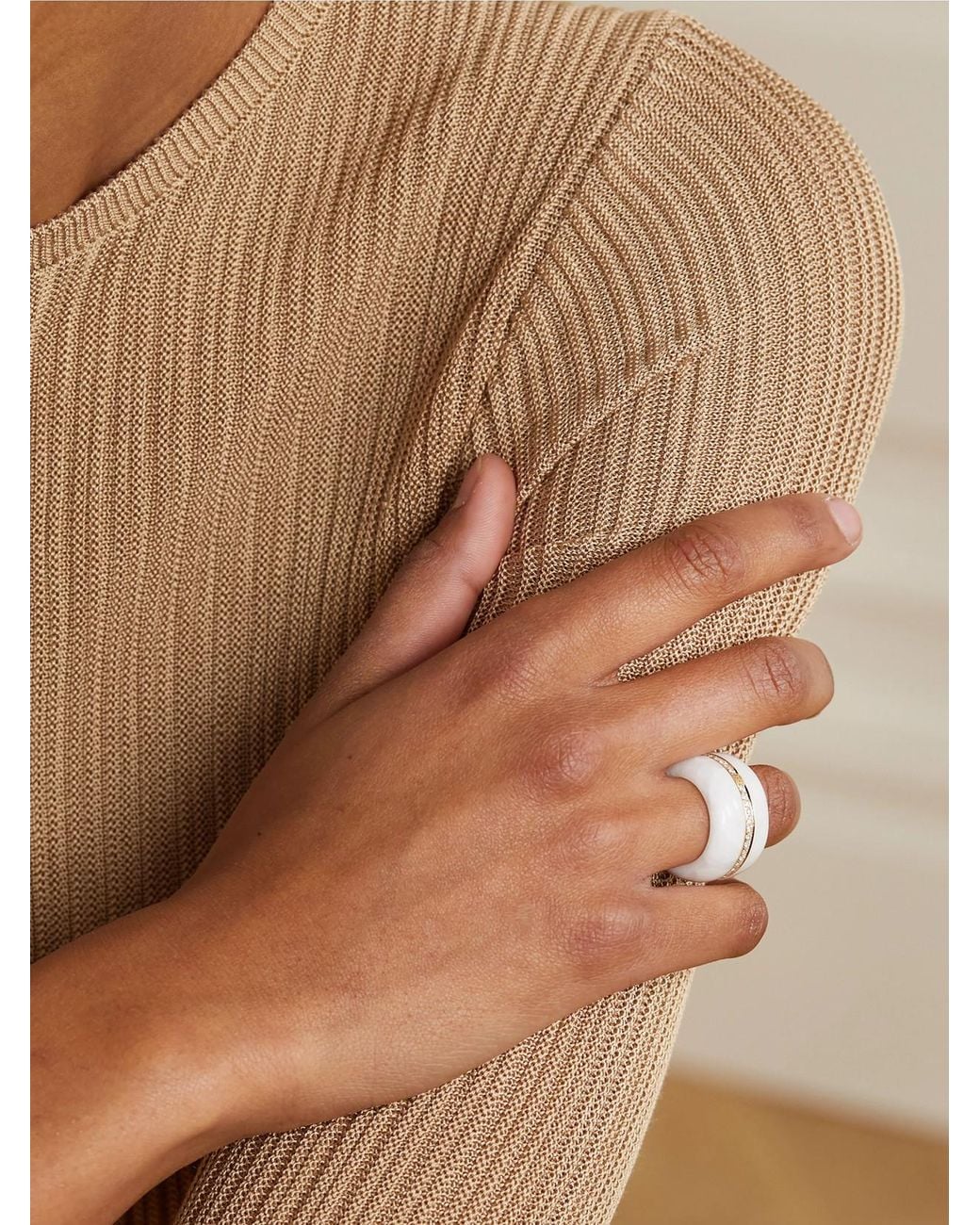 BY PARIAH Natural 14-Karat Recycled, Marble And Diamond Ring