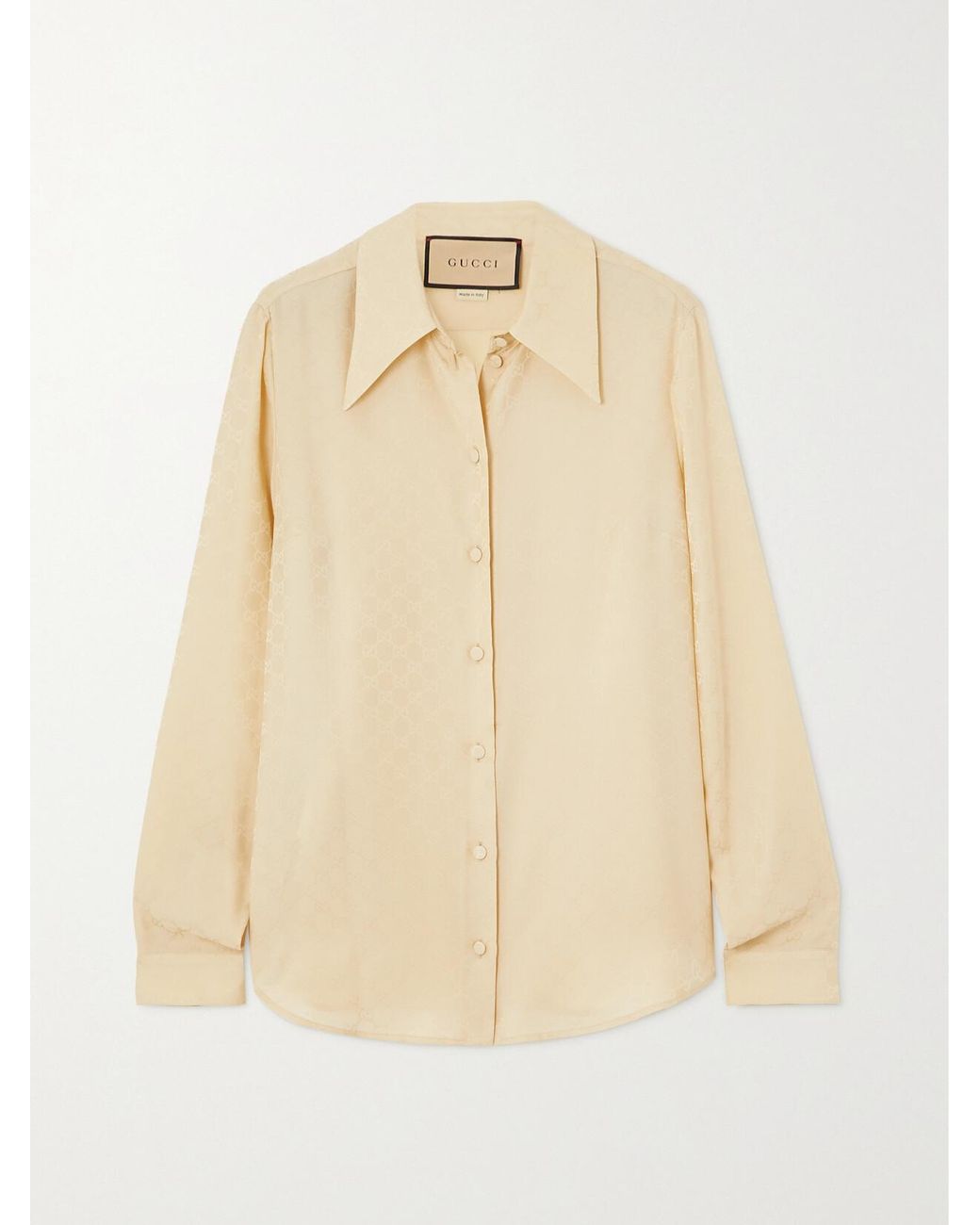 Gucci Natural Silk-Jacquard Shirt