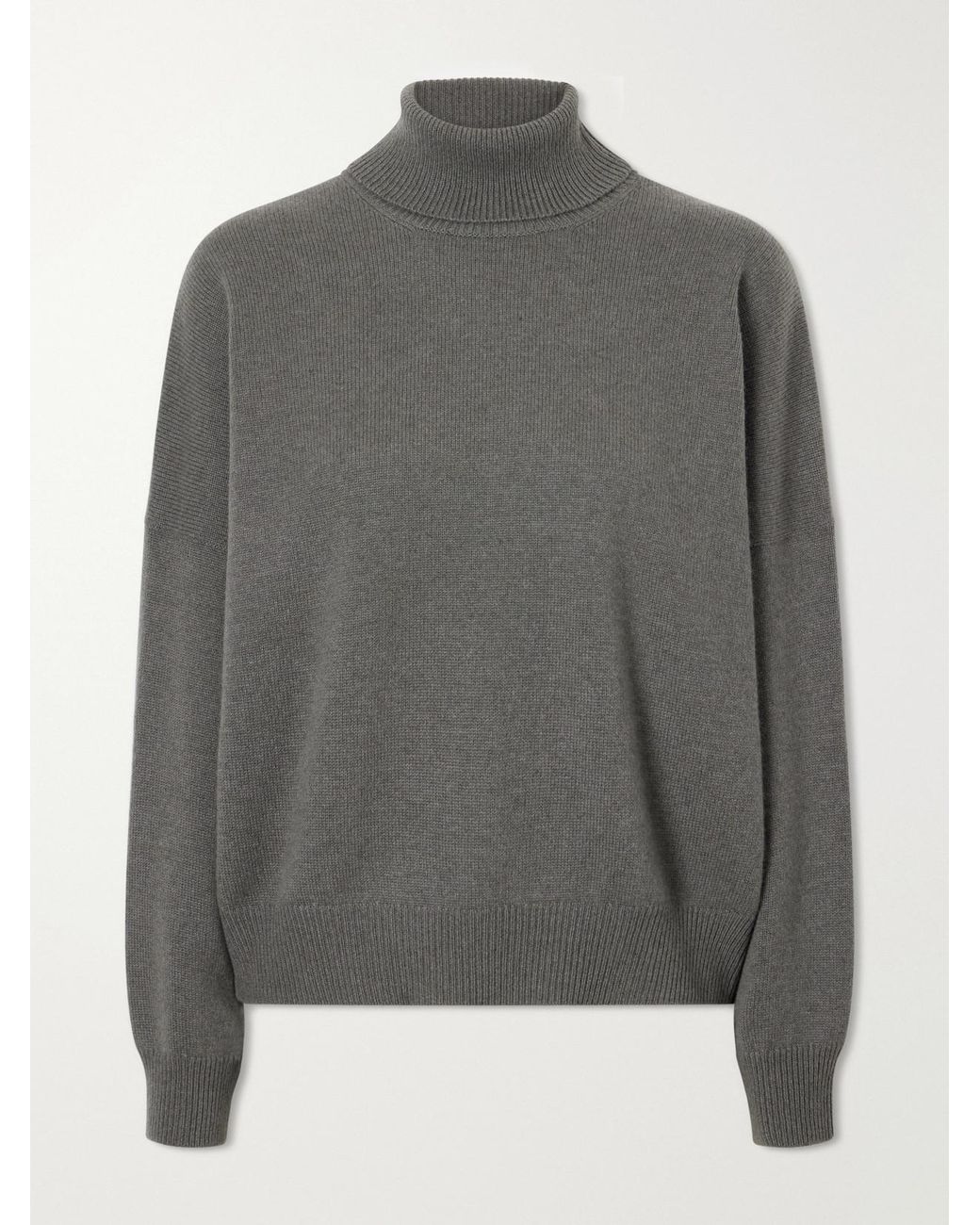 Brunello Cucinelli Gray Cashmere Turtleneck Sweater