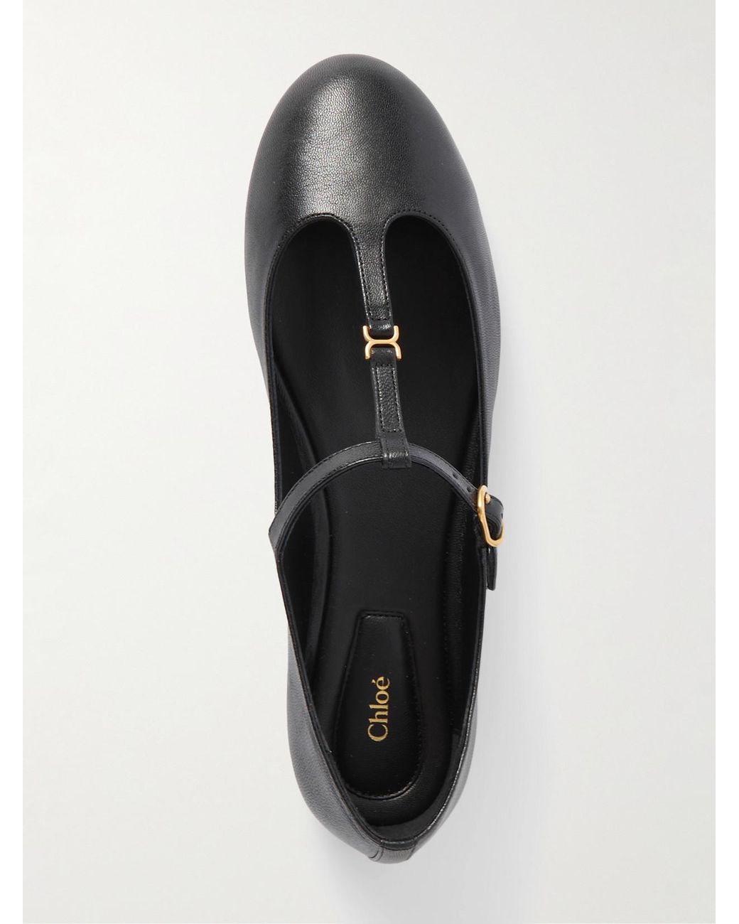 Chloé Black Marcie Embellished Leather Ballet Flats