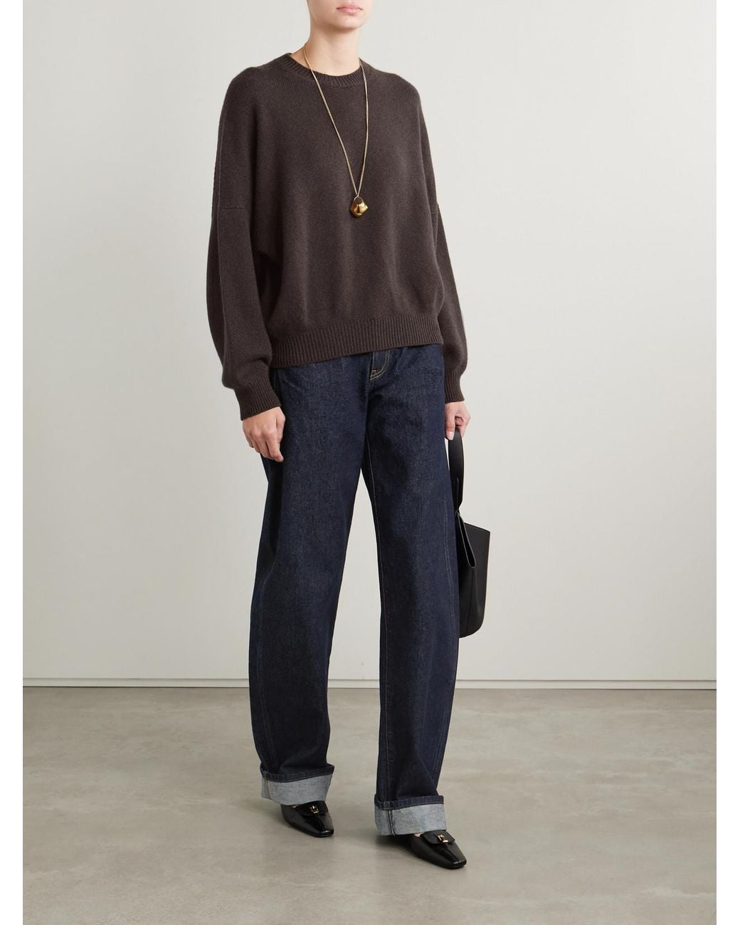 Khaite Brown Margaux Oversized Cashmere Sweater