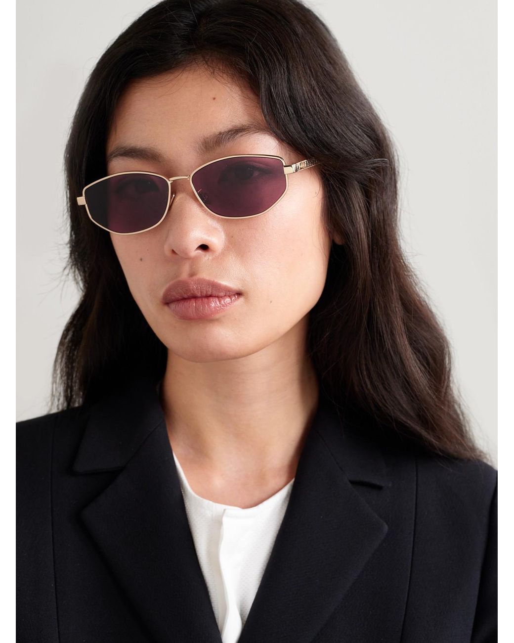 Dior Purple Diorcannage B1U Oval-Frame-Tone Sunglasses