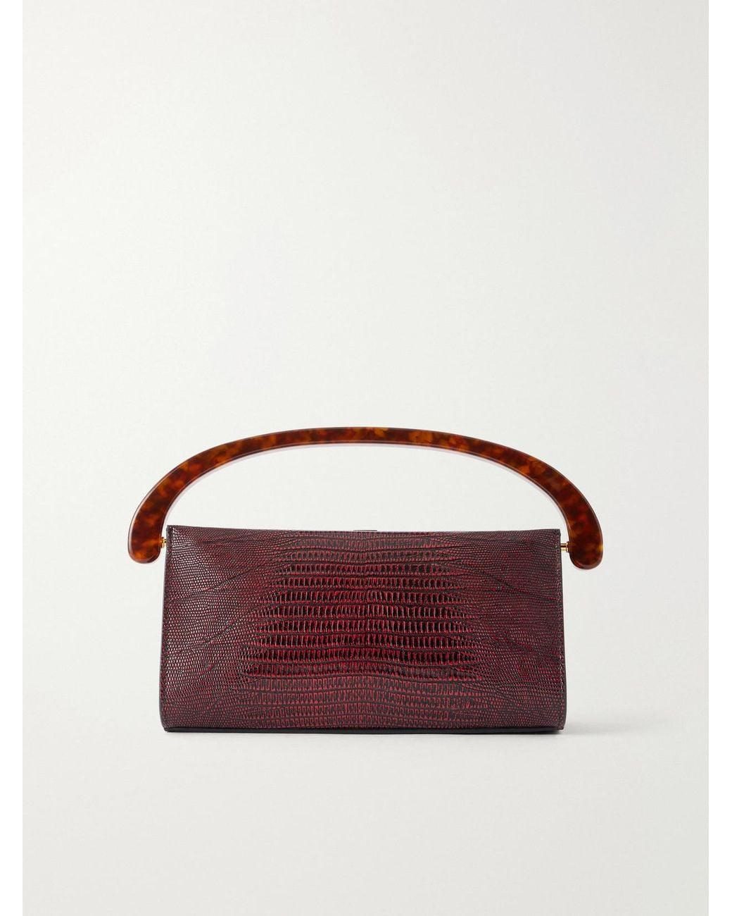 Dries Van Noten Purple Croc-Effect Leather Tote