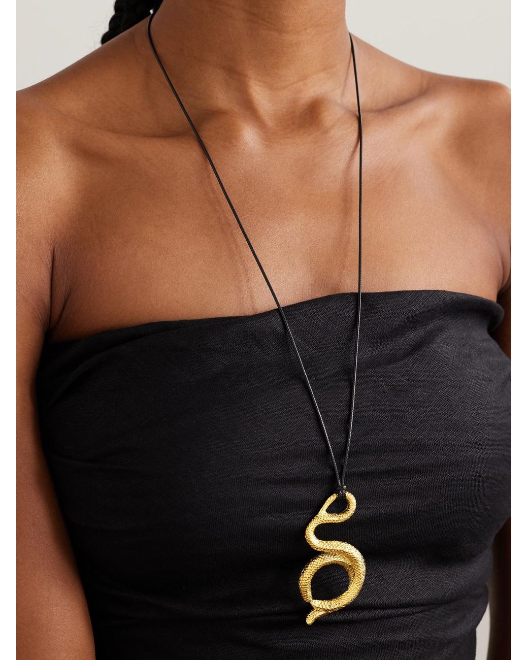 YSSO Natural Medusa Kette Aus Kordel Mit Vergoldeten Details