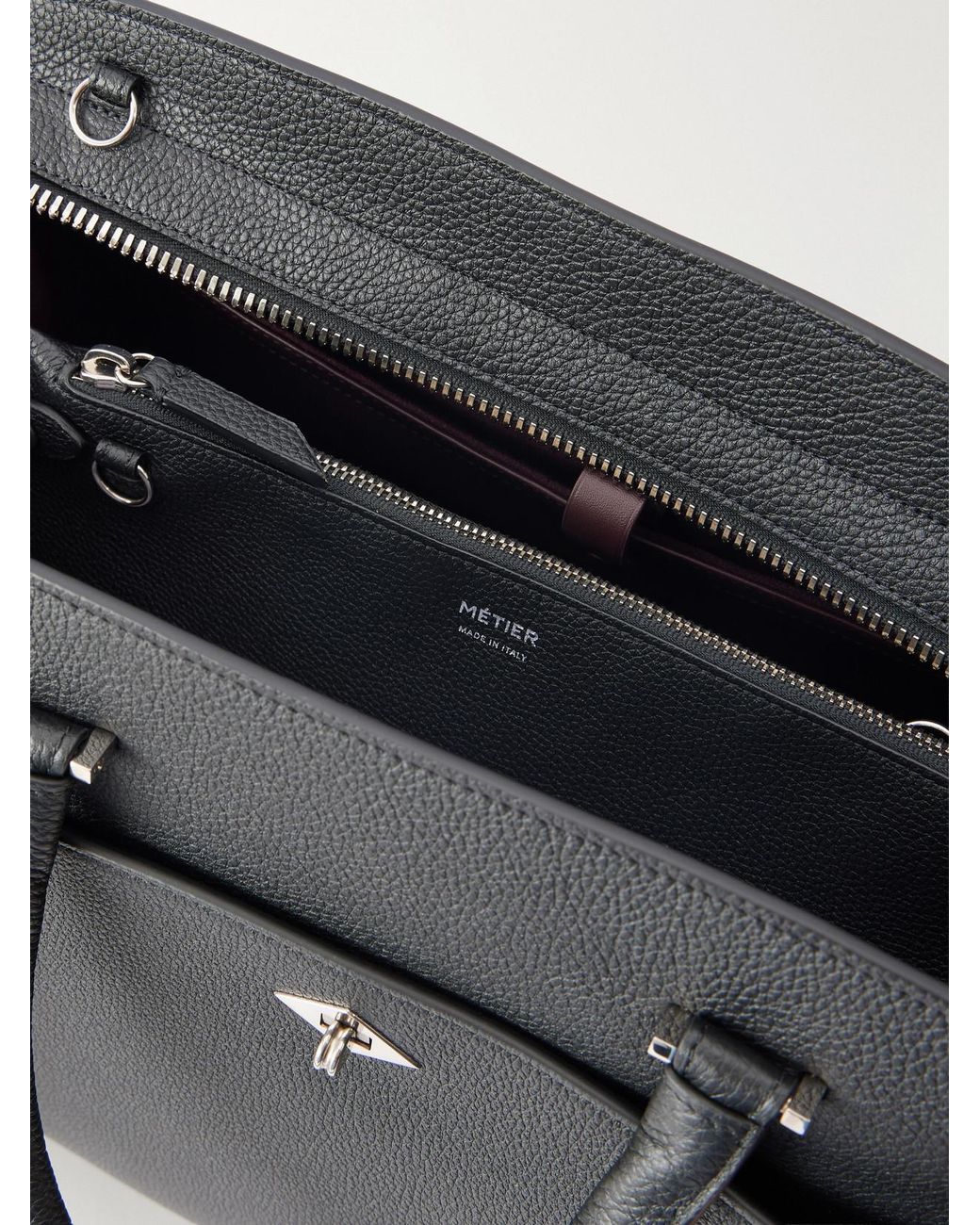 Metier Black Private Eye Textured-Leather Shoulder Bag