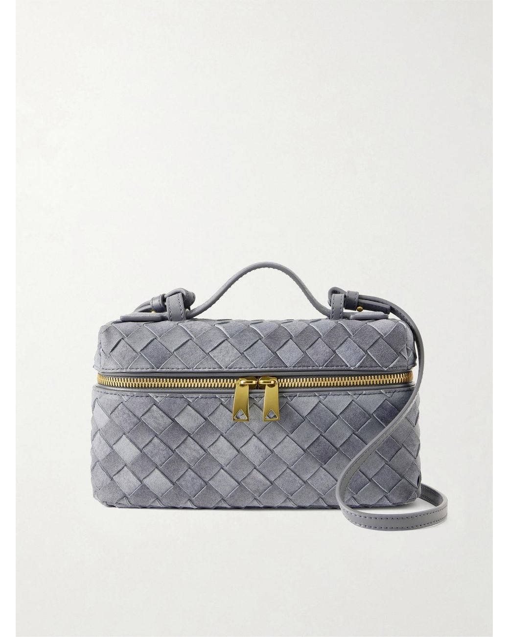 Bottega Veneta Gray Bang Bang Intrecciato Suede Tote