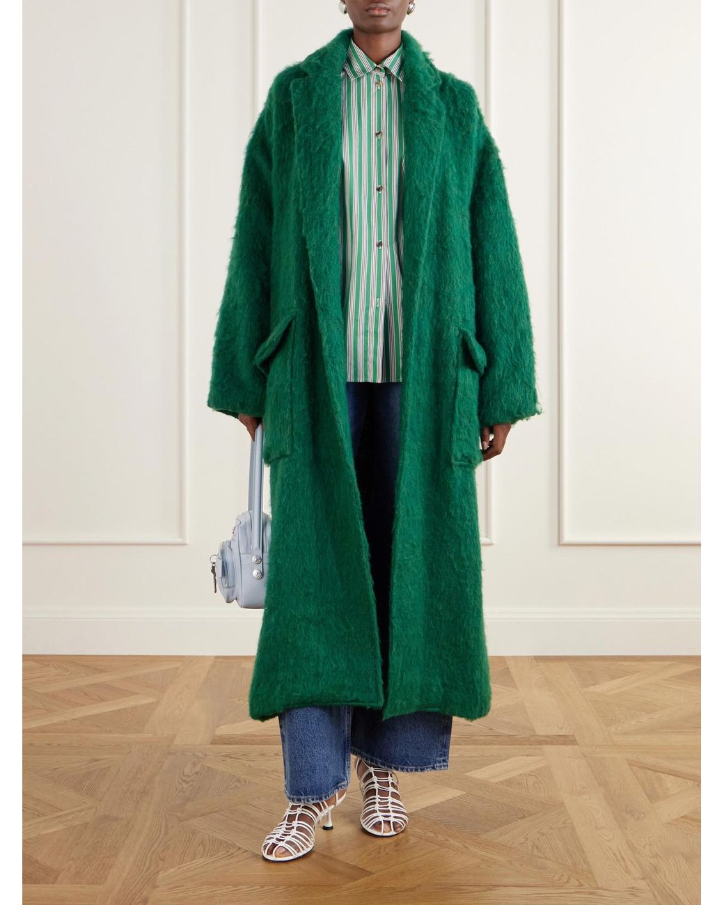Marrakshi Life Green The Blanket Brushed Woven Coat