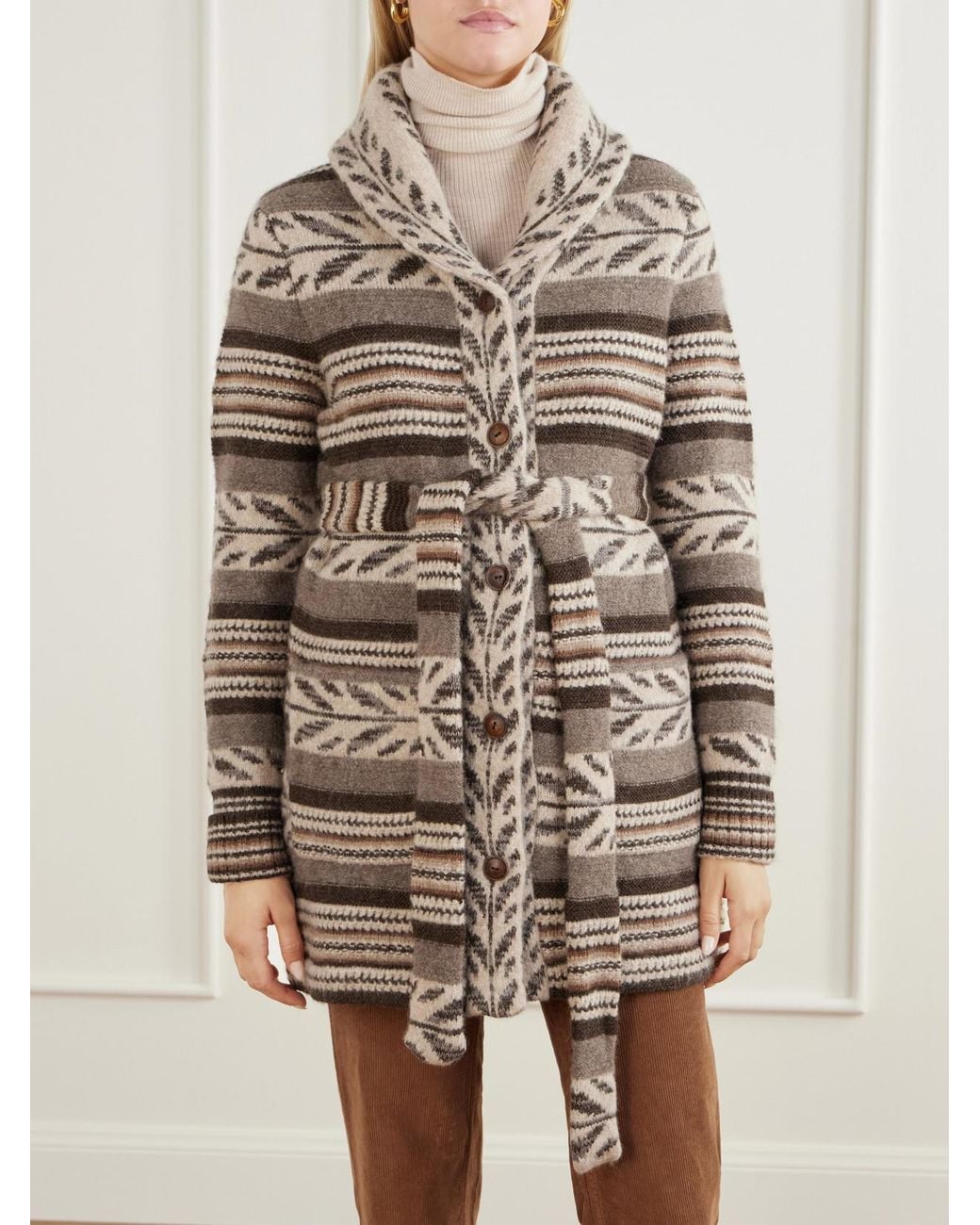 RRL Brown Rory Belted Alpaca-Blend Cardigan