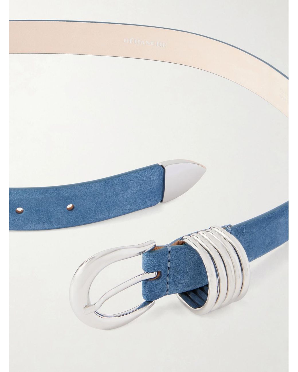 DEHANCHE Blue Hollyhock Suede Belt