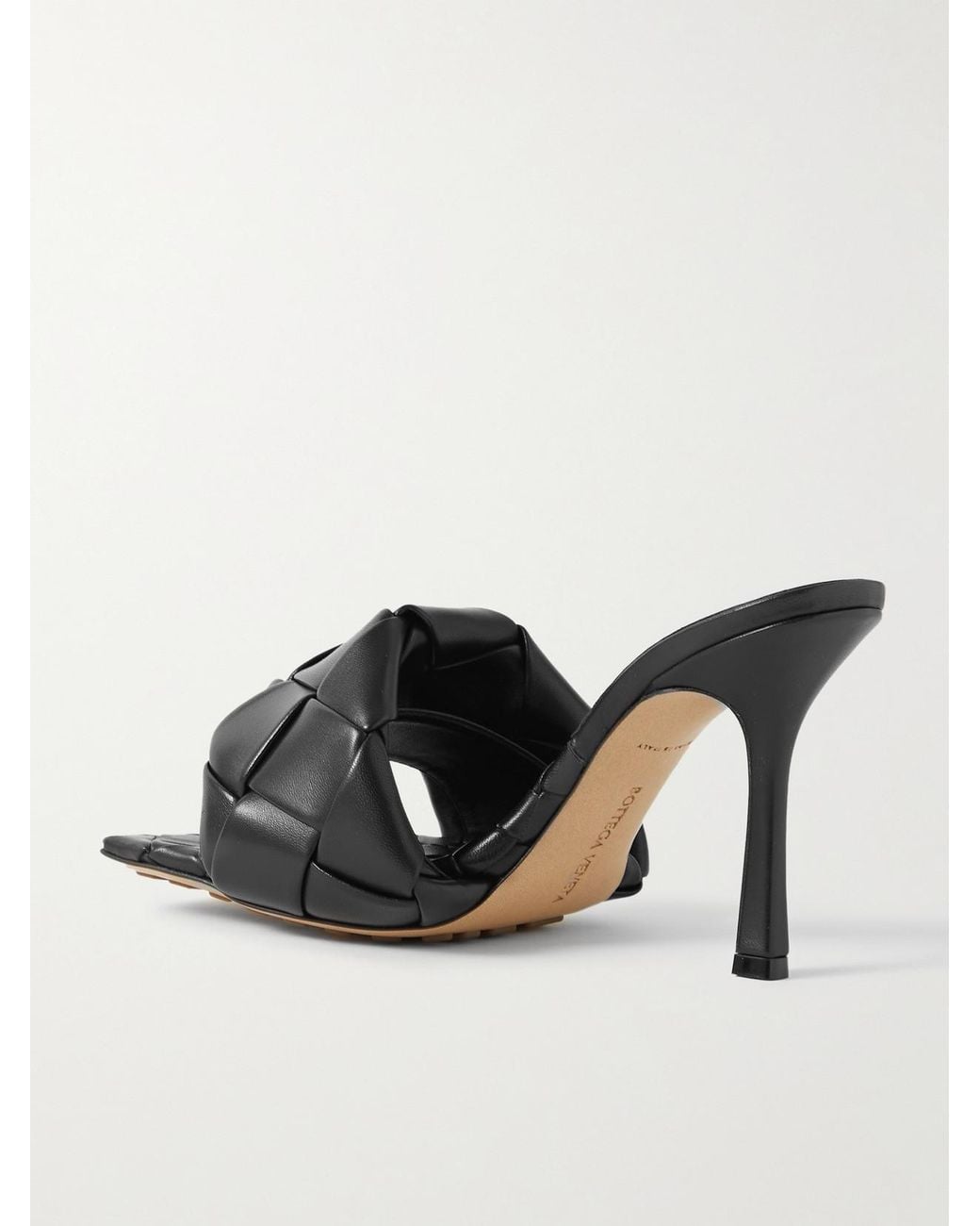 Bottega Veneta Black Quilted Leather Lido Mules 90