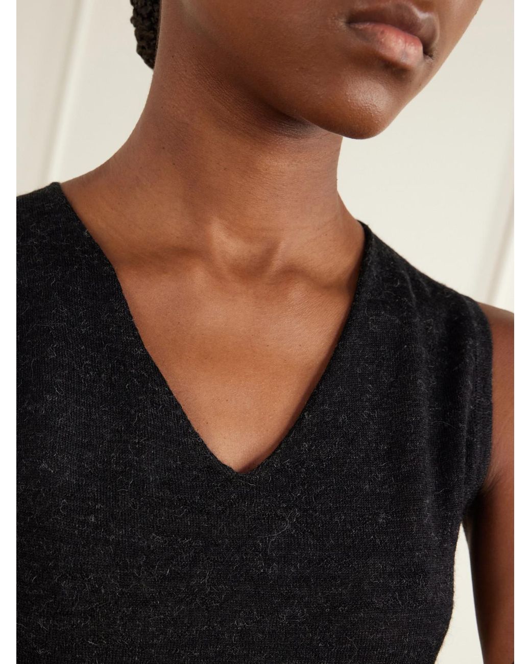 Lauren Manoogian Black Alpaca And Merino Wool-Blend Tank