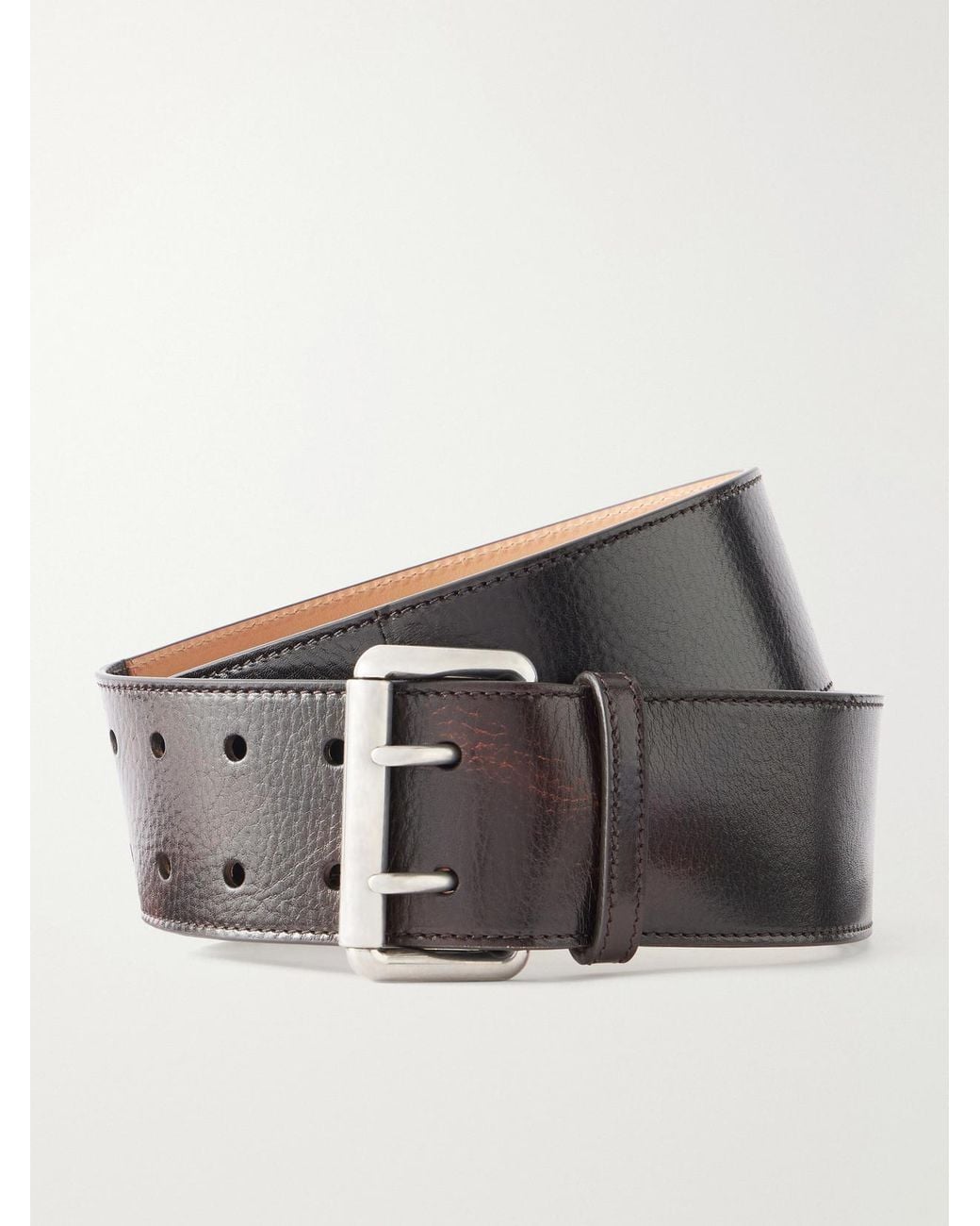 Ralph Lauren Brown Textured-Leather Belt