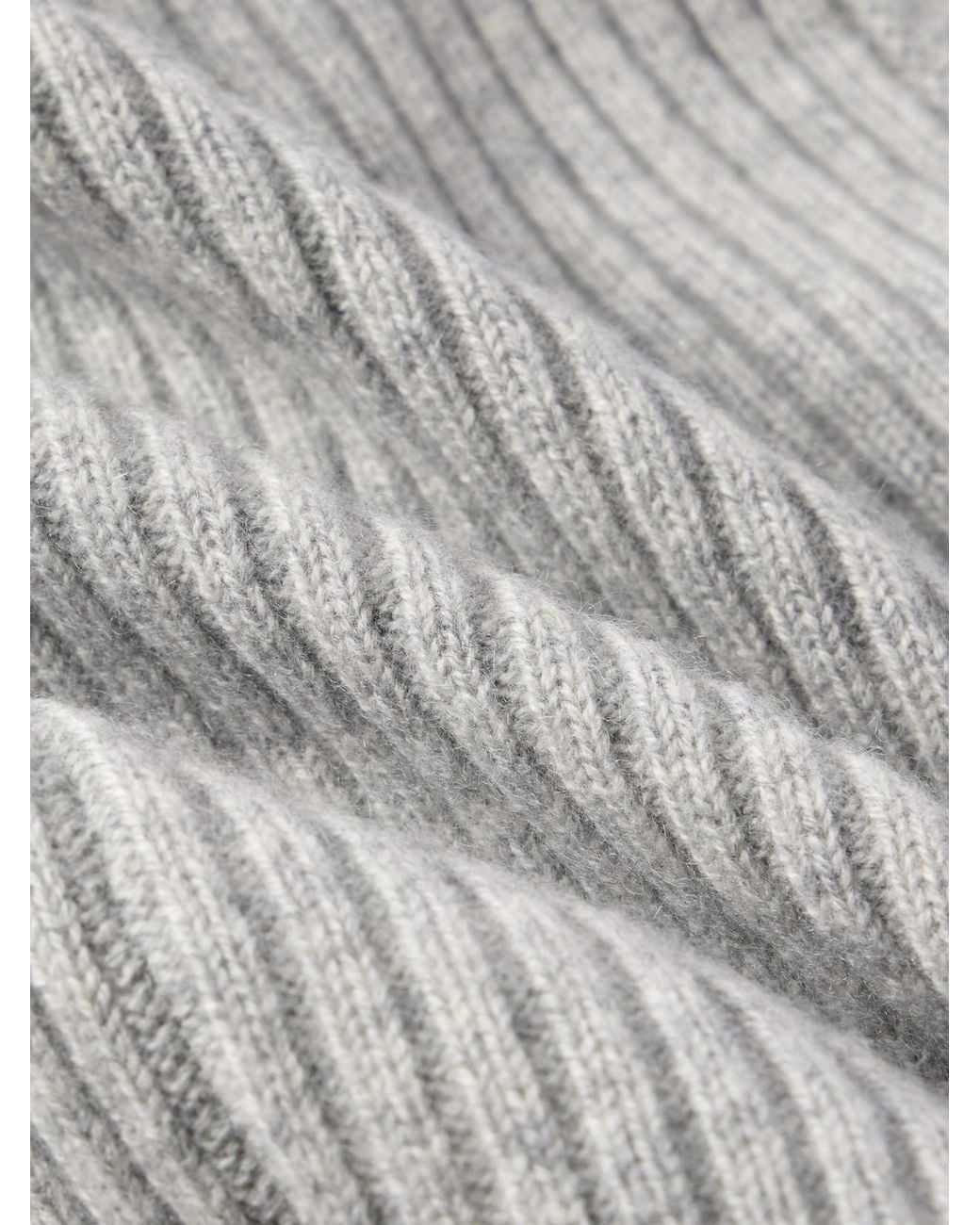 Yves Salomon Gray Ribbed Cashmere Snood