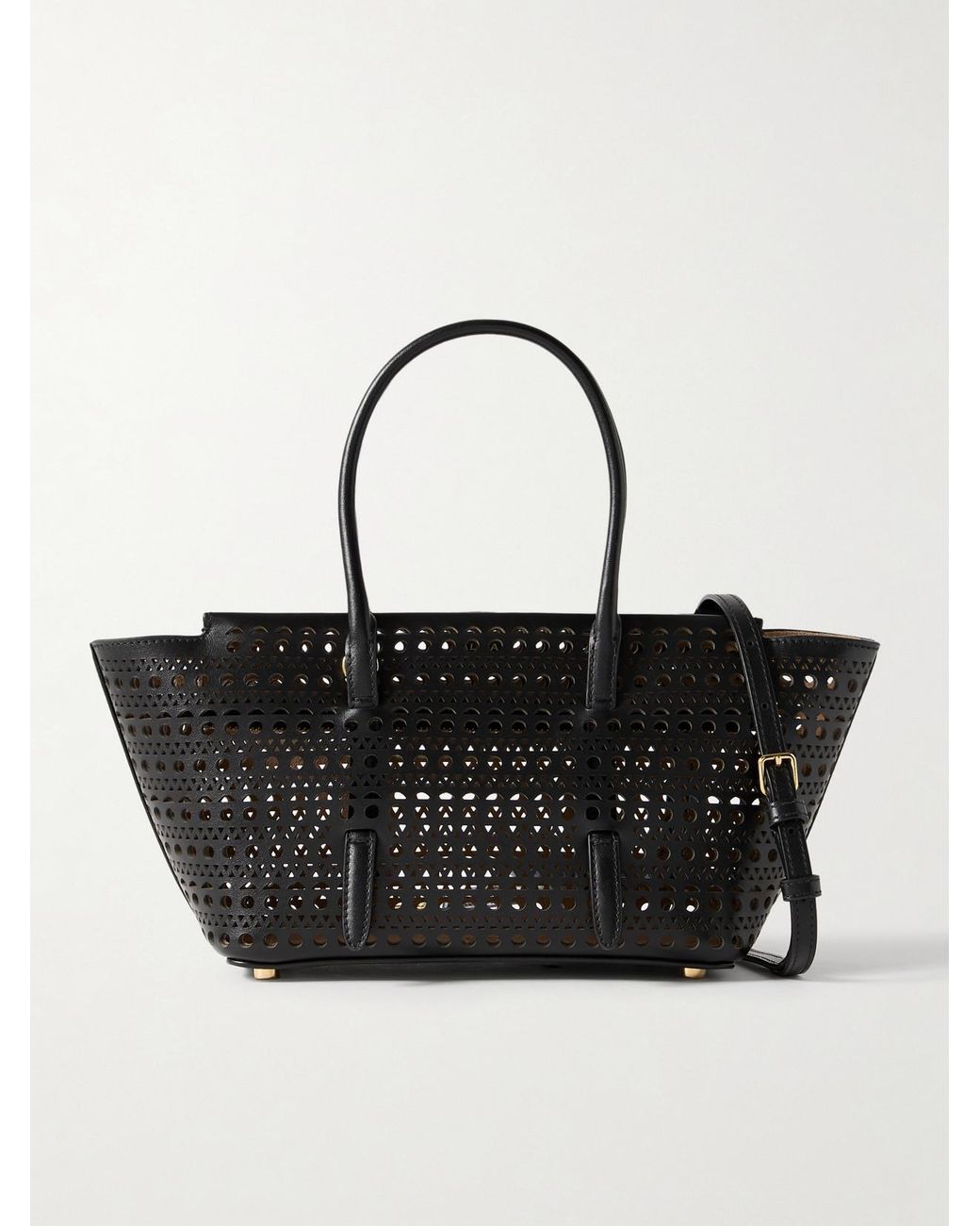Alaïa Black New Mina 20 Laser-Cut Leather Tote