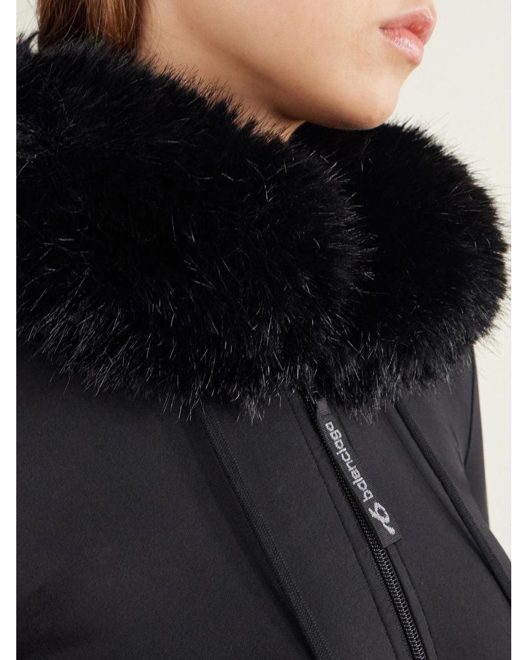 Balenciaga Black Plush-Trimmed Stretch-Jersey Hoodie
