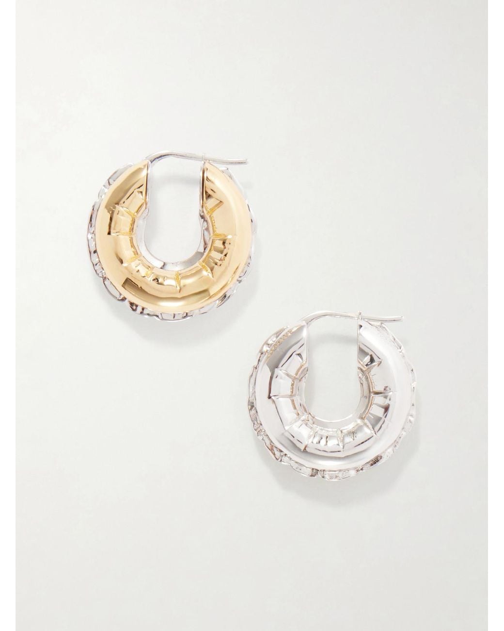 Loewe White Inflated Hoop And-Tone Earrings