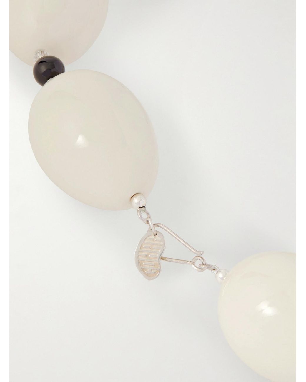 Gohar World Natural Host Egg, Porcelain And Quartz Necklace