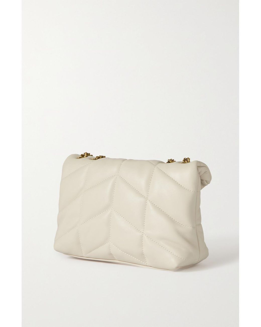 Saint Laurent Natural Toy Puffer Mini Matelassé Leather Shoulder Bag