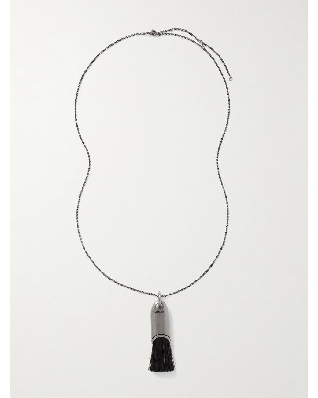Lemaire Personal Brush-Tone And Horse Hair Necklace in White | Lyst