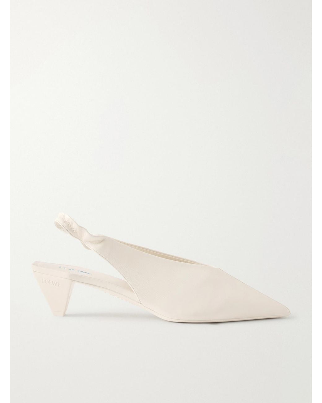 Loewe Natural Origami Cubic 45 Leather Slingback Pumps
