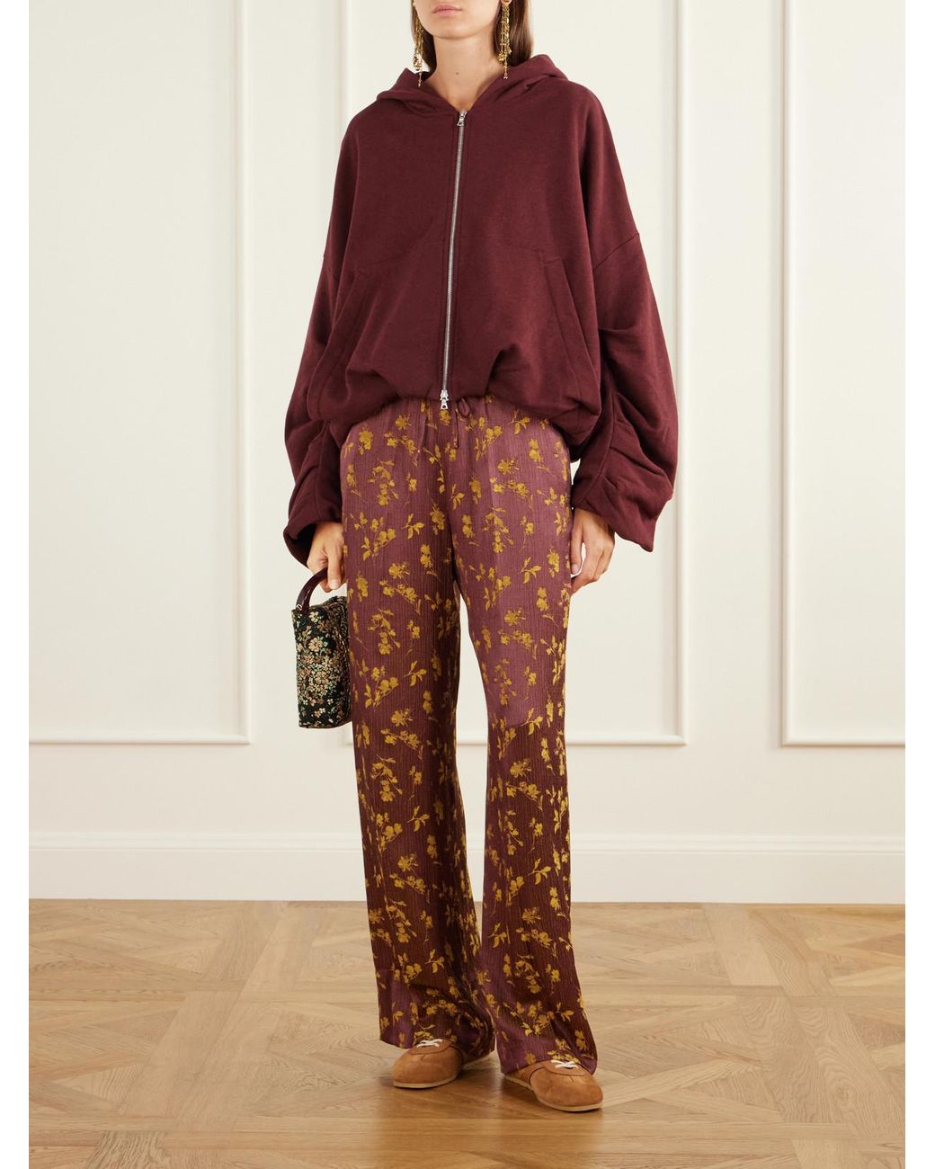 Dries Van Noten Brown Leather-Trimmed Suede Sneakers