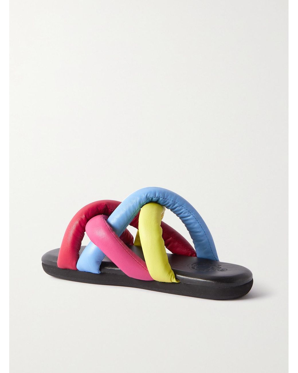 Moncler Genius White Jw Anderson Jbraided Leather Slides