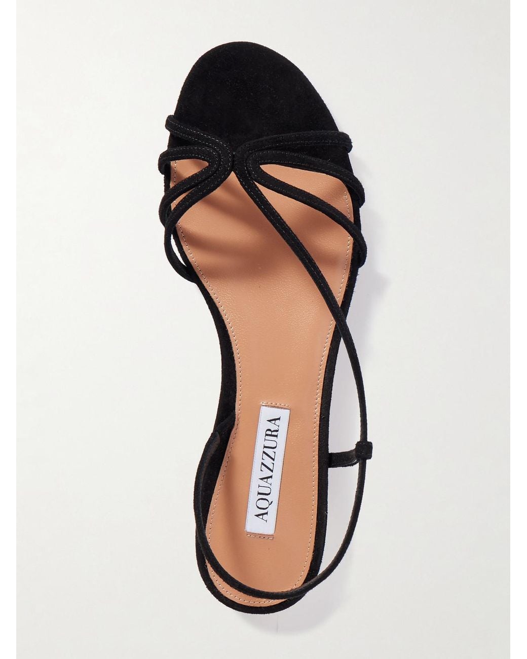 Aquazzura Black Talk To Me Suede Slingback Sandals
