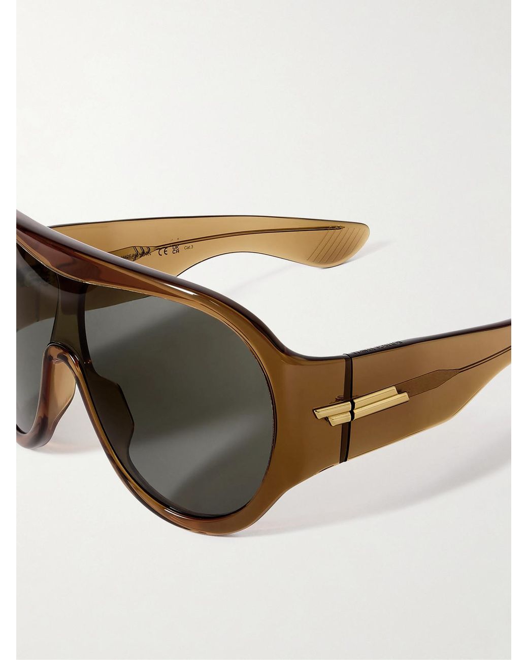 Bottega Veneta Black Aviator-Style Acetate Sunglasses