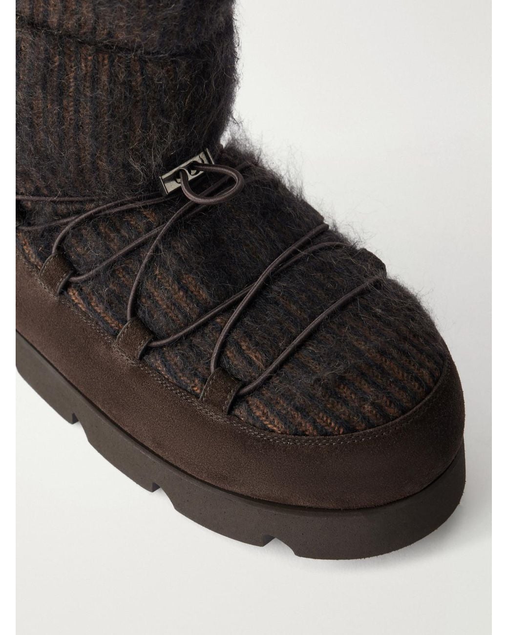 Brunello Cucinelli Black Monili-Embellished Suede-Trimmed Brushed Cashmere Ankle Boots