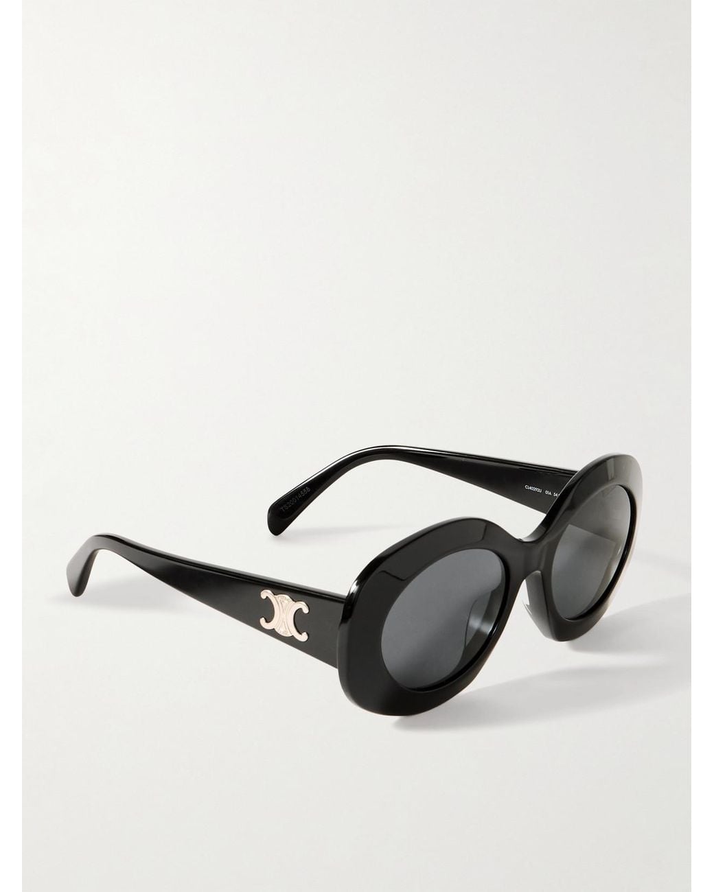 Céline Black Triomphe Oversized Round-Frame Acetate Sunglasses