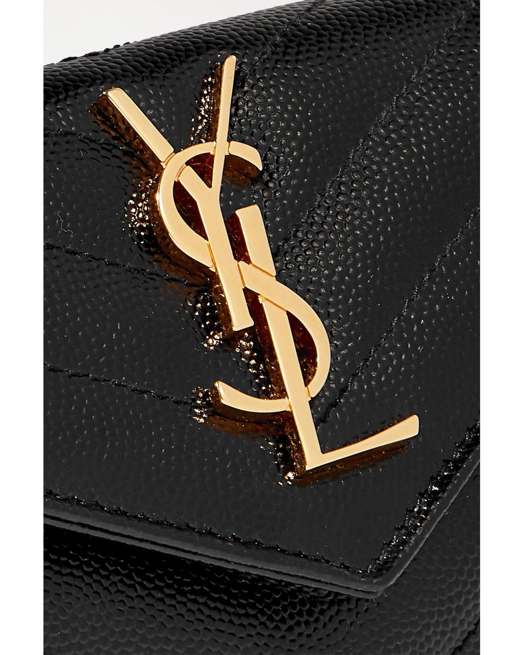 Saint Laurent Black Monogramme Envelope Quilted Textured-Leather Wallet