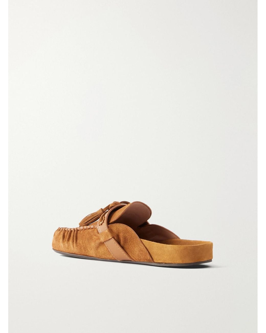 Isabel Marant Brown Malvin Tasseled Leather-Trimmed Suede Mules